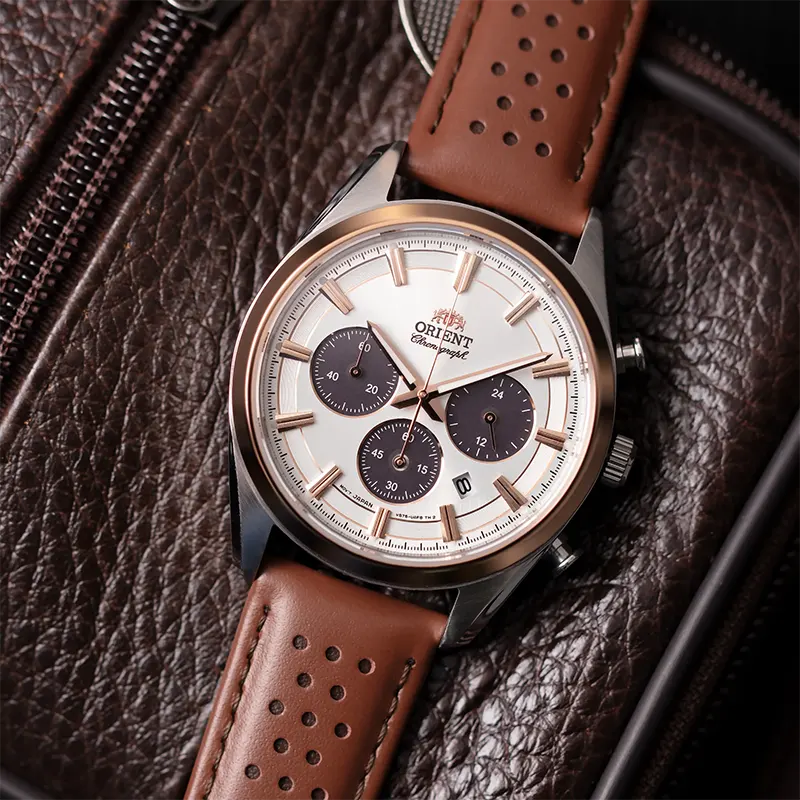 Orient Contemporary Solar Panda Leather Men's Watch- RA-TX0306S